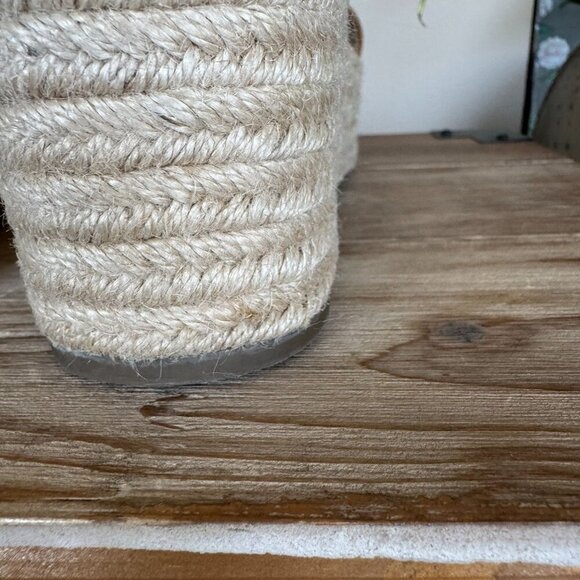 MARC FISHER Jazlyn Silver Studded Ankle Strap Espadrille Wedge Sandals Size 7.5 - Picture 12 of 14